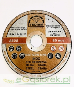 Tarcza INOX 125x1,2x22,23