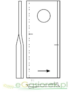 Nożyk kosiarki Vicon 120x48x4  FI 18,5 lewy