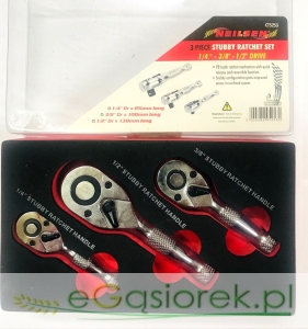 Zestaw 3 grzechotek mini 1/4 3/8 1/2