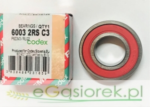 Łożysko 6003 2RS C3 CODEX EXT  17x35x10