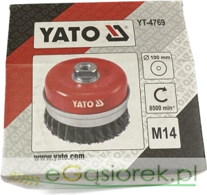 Szczotka czołowa z gwintem splot 100mm