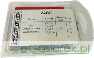 Zestaw węży termokurczliwych dł 70mm op.15szt