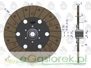Tarcza sprzęgła 1stopnia F-280 Z-16 49011175 Zetor