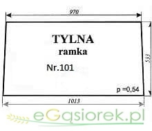 Szyba tylna C-360 Lubusko Ramka
