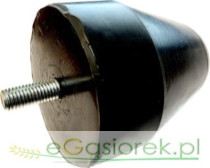 Odbój gumowy stożkowy, ze śrubą M12, wysokość