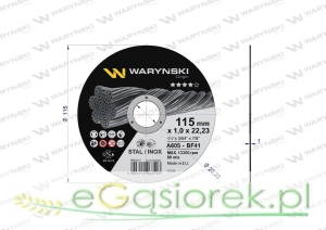 Tarcza do cięcia metalu 115x1.0 x22.23 mm