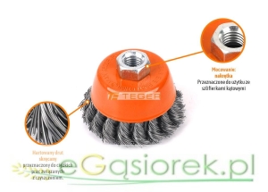 Szczotka doczołowa z nakrętką-drut skręcany M14/80