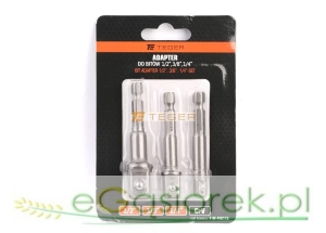 Adapter do bitów 1/2" 1/4" 3/8" - zestaw  TEGER