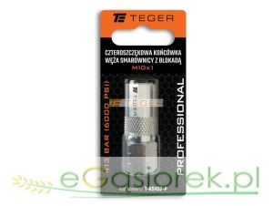 Czteroszczękowa końcówka węża smarownicy z blokadą