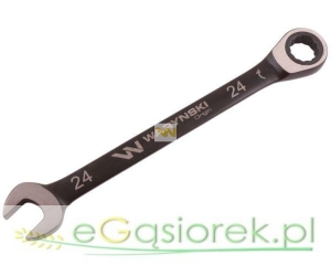 Klucz płasko oczkowy 24 mm z grzechotką 72z Waryn.