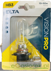 Żarówka HB3 12V 60W P20d Blister 1 sztuka ELTA VIS