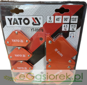 Zestaw 6szt spawnia kątowników magnetycznych YATO
