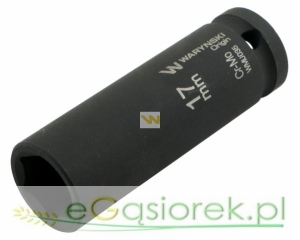 Nasadka udarowa sześciokątna długa 1/2". 17 mm.