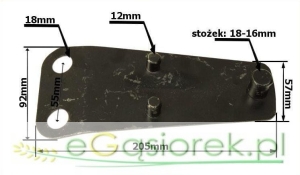 Trzymak noża kosiar rotac poska otwr fi12 Waryński