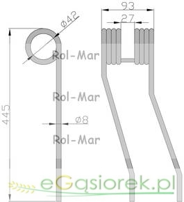Palec przecząsarko-zgrab. Karuzelowa FELA TH370D