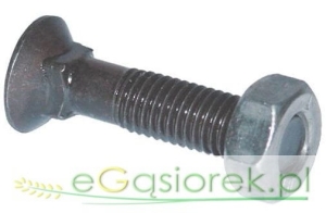 Śruba 12x40 4-kątna z podsadzeniem kl10.9 nakrętką