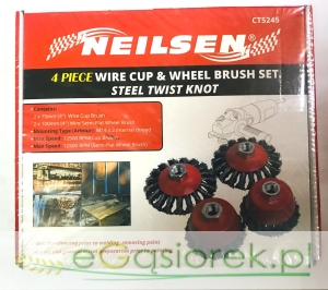 Zestaw szczotek na szlifierkę op.4szt