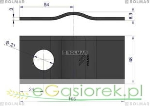 Nożyk kosiarki czeskiej  5036040100  Waryński
