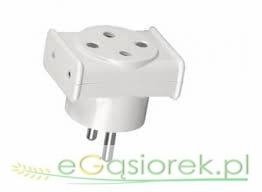 Rozgałęźnik R-1/R-332K-S 2P+Z, 2*2P biały okrągły