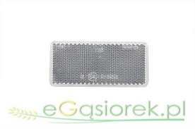 Odblask biały prostokątny przyklejany  105x48 mm