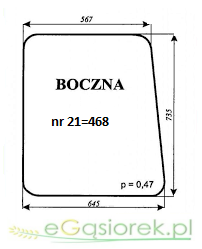Szyba boczna 645/567/735 Ursus C-330 21