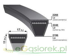Pas klinowy B55 17x1400