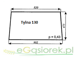 Szyba tylna 902/820475mm Ursus C-360  130