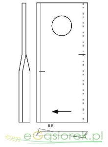 Nożyk kosiarki Vicon 120 x 48 x 4 Fi 18,5 prawy